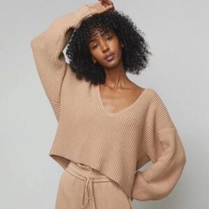 Lunya Beige Scoop Neck Sweater